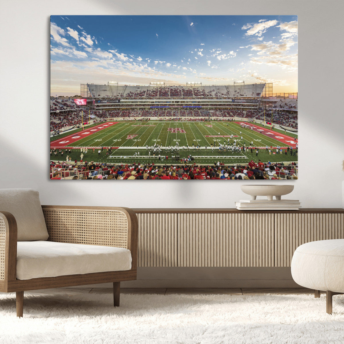 Framed Houston Cougars Football Team Print - Houston TDECU