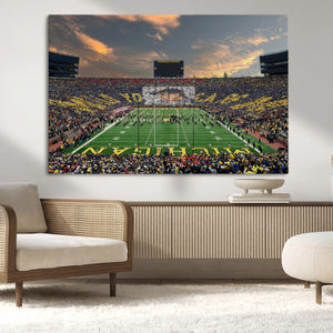 University of Michigan Wolverines Print Canvas, Football
