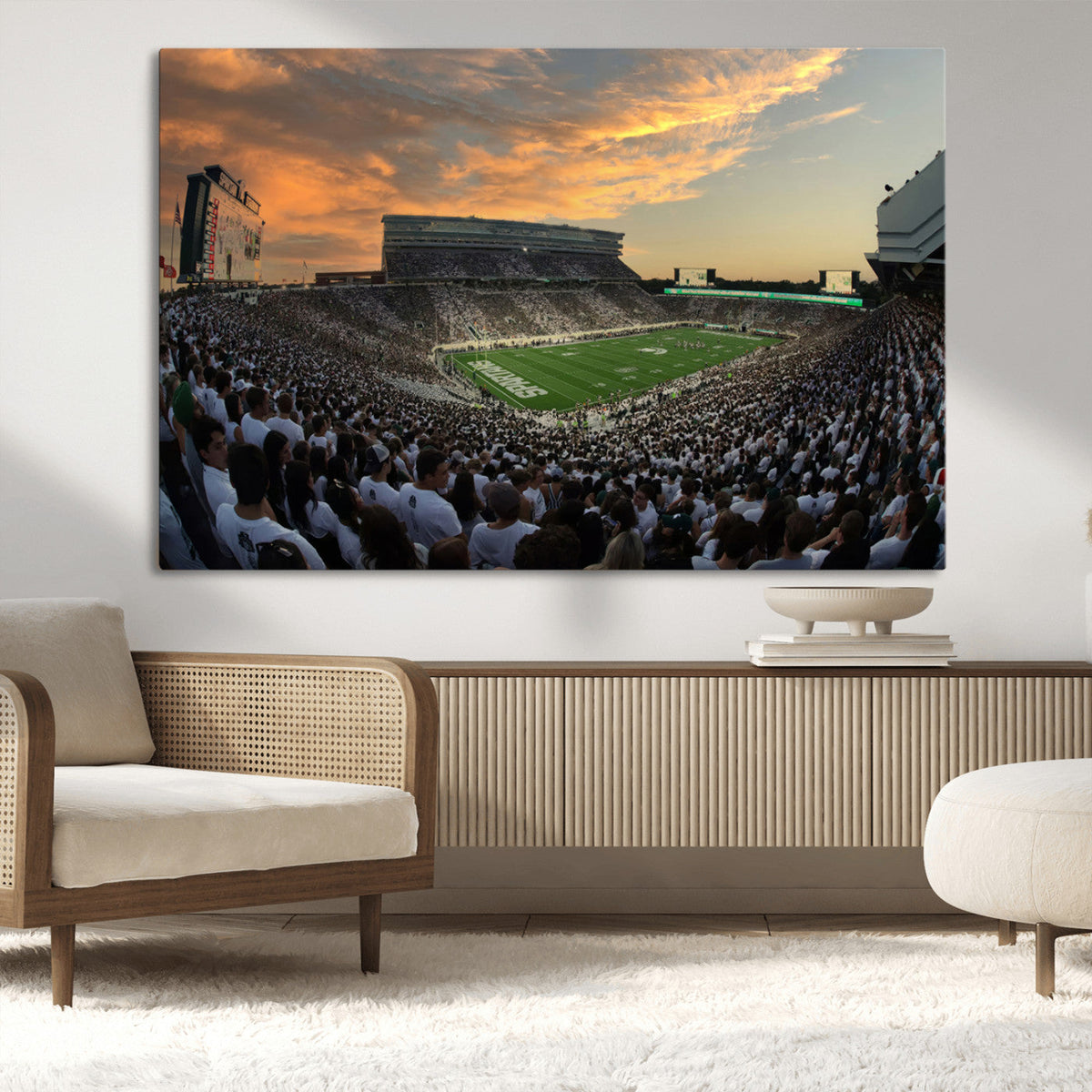 Michigan State Spartans Football Team Print - East Lansing