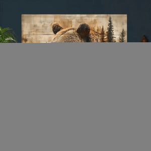 Rustic Grizzly Bear Wall Art, Abstract Grizzly 399 Bear Wall