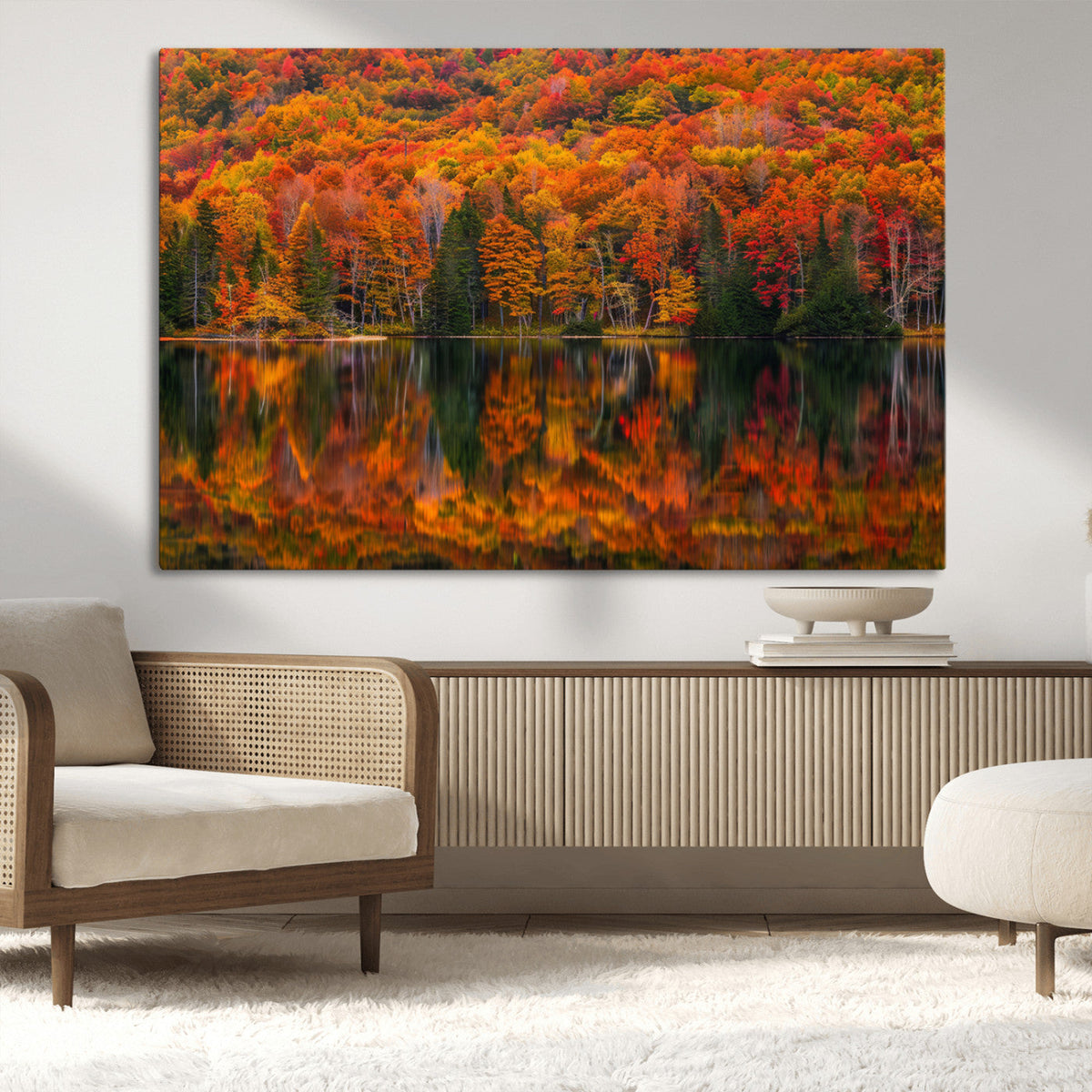 Fall Foliage Wall Art - Autumn Reflection Canvas Print,