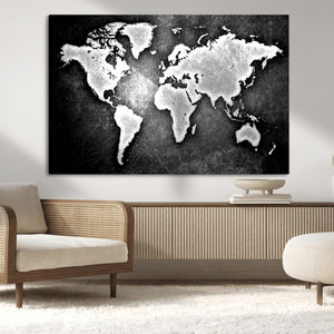 World Map Wall Art Canvas Print – Framed Wall Art for