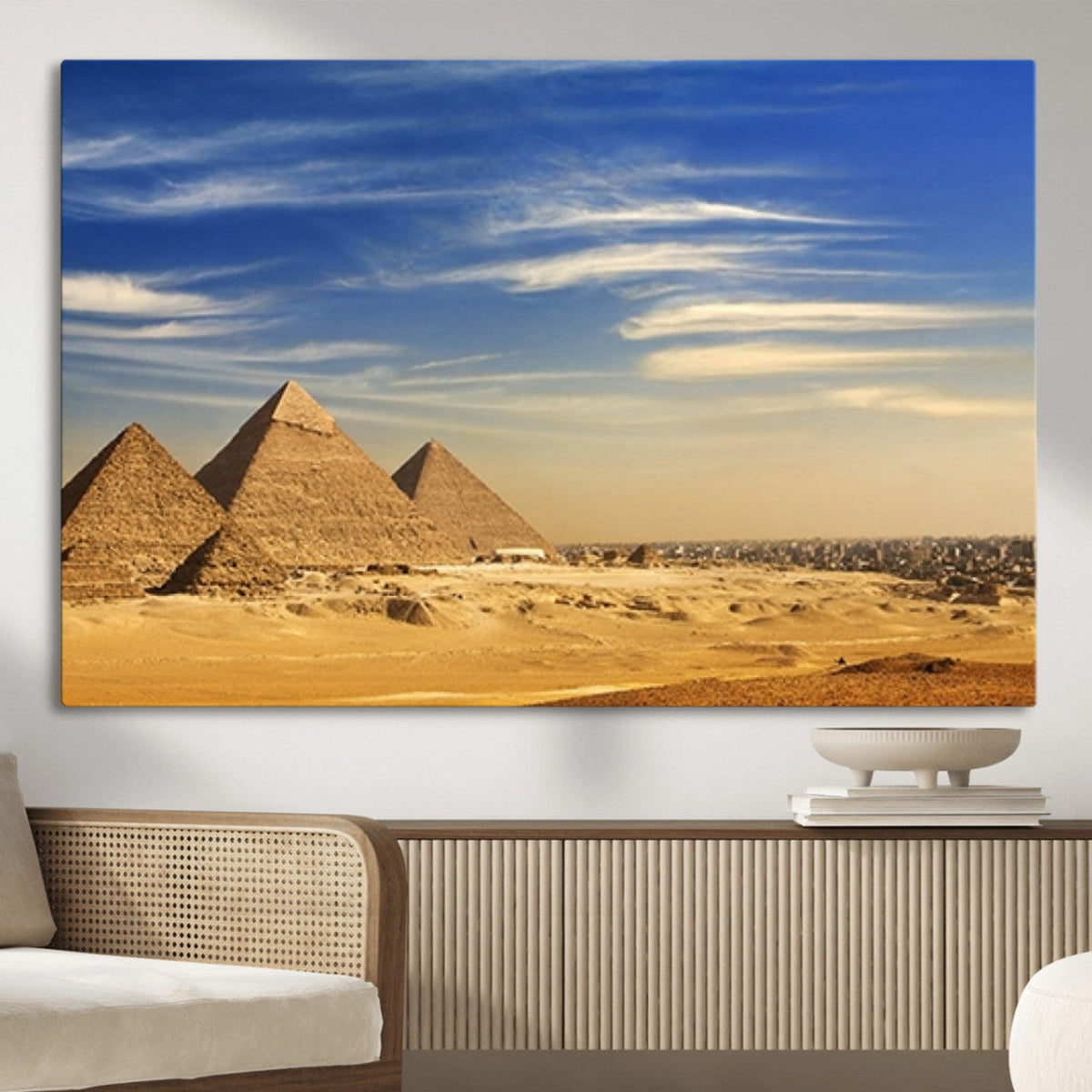 Majestic Ancient Wonders Wall Art Canvas Print – Golden