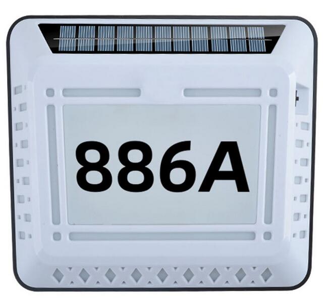 Solar LED Address Sign – Waterproof House Number Plaque, Customizable Numbers & Letters, Auto Dusk-to-Dawn Light, 8.1 x 6.9 Inches