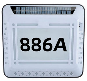 Solar LED Address Sign – Waterproof House Number Plaque, Customizable Numbers & Letters, Auto Dusk-to-Dawn Light, 8.1 x 6.9 Inches