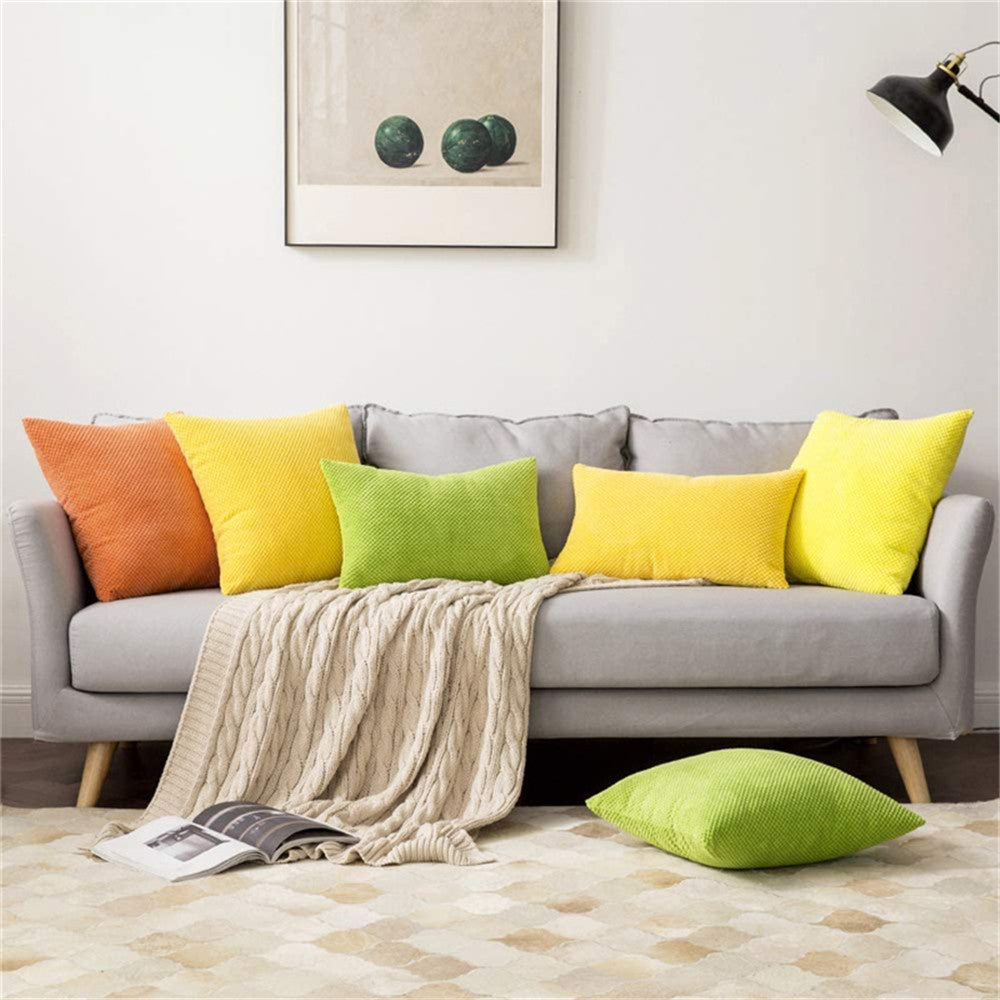 18''x18'' Textured Popcorn Weave Throw Pillow | 10 Colors – Cozy & Modern Solid Design | Couch & Bedroom Accent | Insert Included