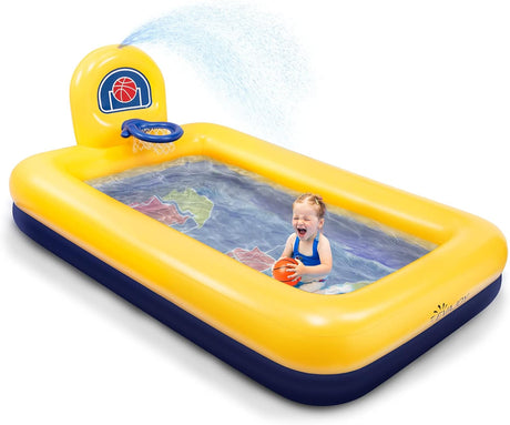 Kiddie-Pool,-Evajoy-Inflatable-Kids-Pool,-Summer-Water-Party-Inflatable-Pool-for-Backyard-&-Garden-90x55x35-Inch-Kids-Pool