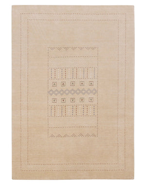 Ivory Contemporary Design Hand Loomed Wool Area Rug