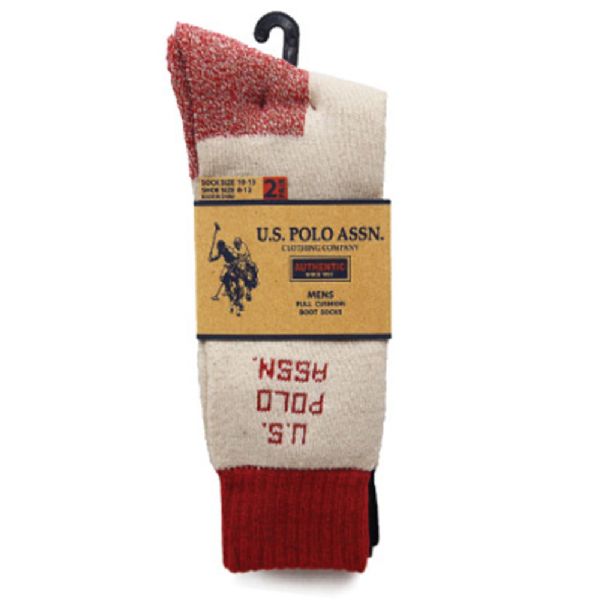 4-Pairs Men's U.S. Polo Assn Full Cushion Boot Crew Socks