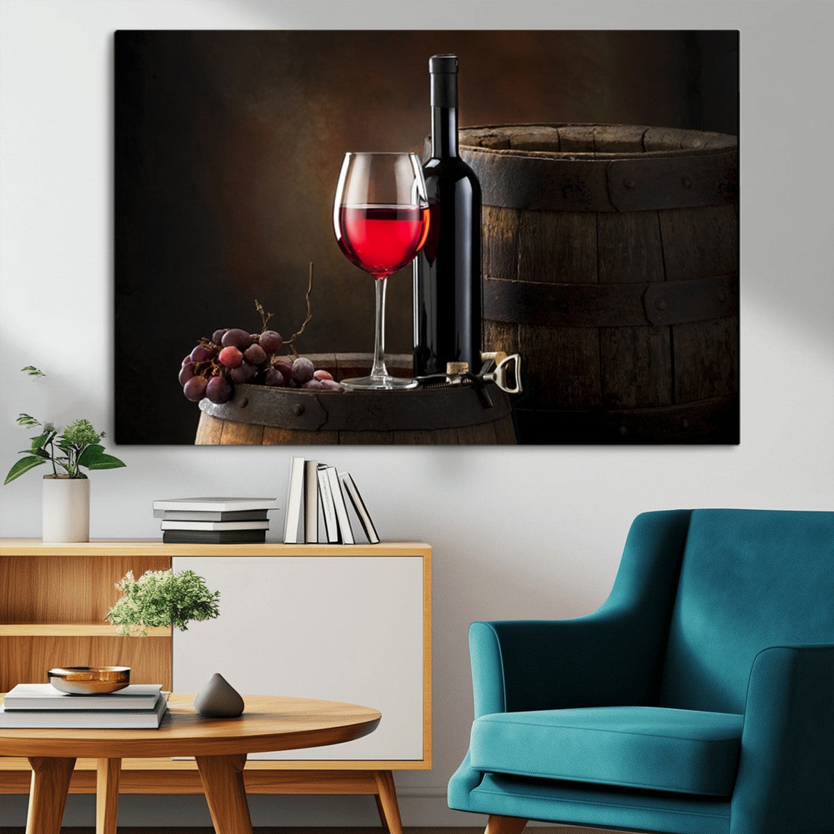 Red Wine and Bottle Canvas Print