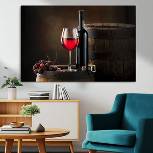 Red Wine and Bottle Canvas Print