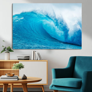 Big Ocean Surfing Wave Wall Art Canvas Print