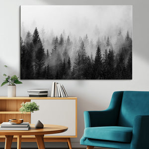 Fogy Forest Canvas Wall Art Print - Mountain Wall Art with