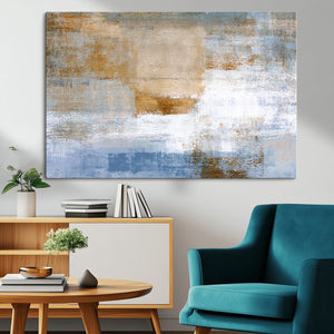 Blue Multi Panel Abstract Wall Art Canvas, Abstract Blue and