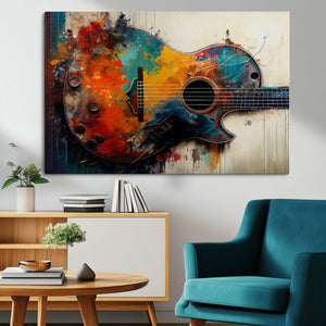 Abstract Guitar Wall Art Canvas | Vibrant Music-Inspired Art