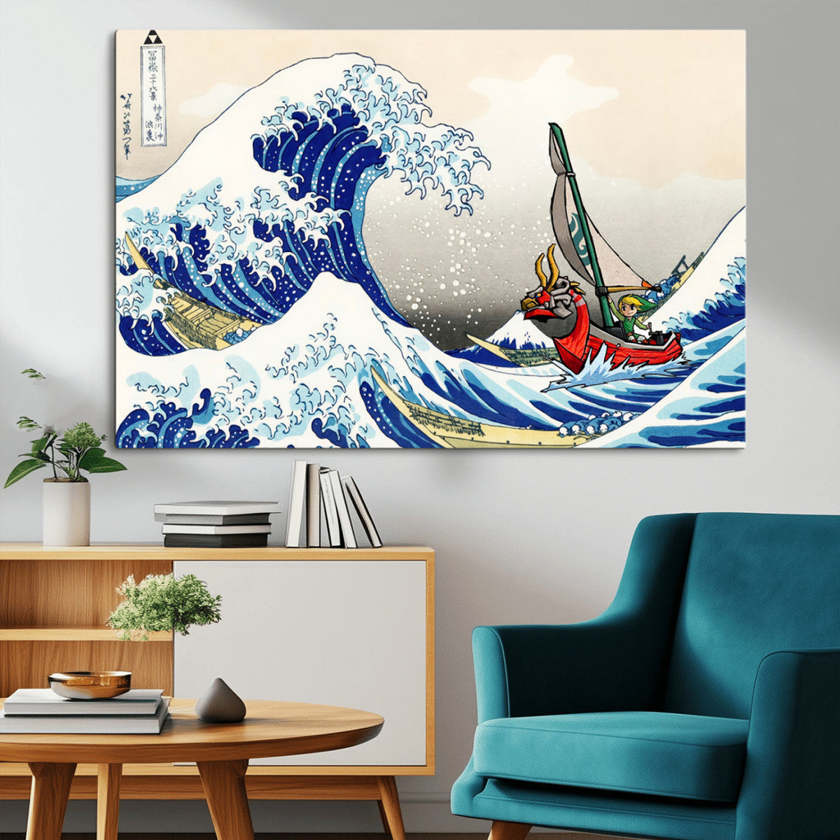 Katsushika Hokusai Kanagawa Giant Wave Wall Art Canvas Print
