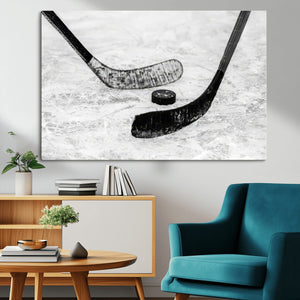 Winter Ice Hockey Sport Canvas Wall Art Print - Hockey Wall