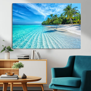 Tropical Beach Wall Art Canvas Print - Serene Ocean