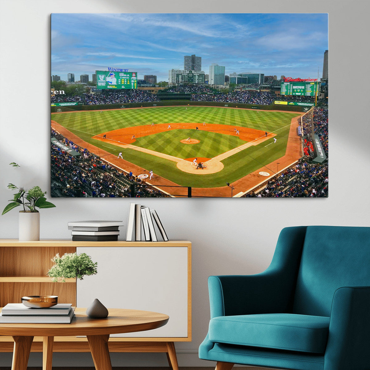 Wrigley Field Chicago Cubs Panoramic Canvas Print –