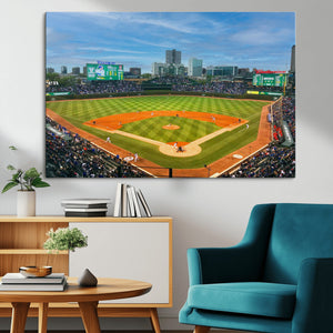 Wrigley Field Chicago Cubs Panoramic Canvas Print –