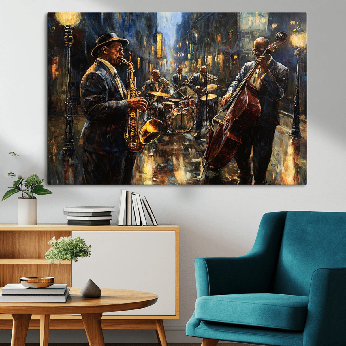 Jazz Canvas Wall Art Print – Abstract African American Music
