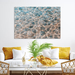 Clear Water Wall Art Canvas Print – Framed Sunlit Ocean