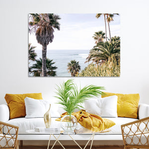 Coastal Palm Trees Wall Art Canvas Print – Framed Ocean