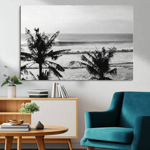 Tropical Coastline Wall Art Canvas Print – Framed Palm Trees