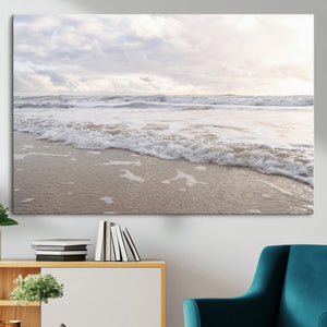 Ocean Waves Wall Art Canvas Print – Framed Coastal Shoreline