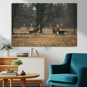 Deer Wall Art Canvas Print – Framed Rustic Wildlife Art