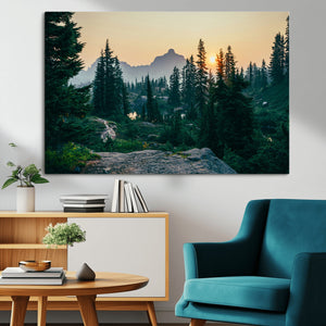 Mountain Landscape Wall Art Canvas Print – Framed Forest