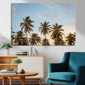 Palm Trees Wall Art Canvas Print – Framed Tropical Vibes Art