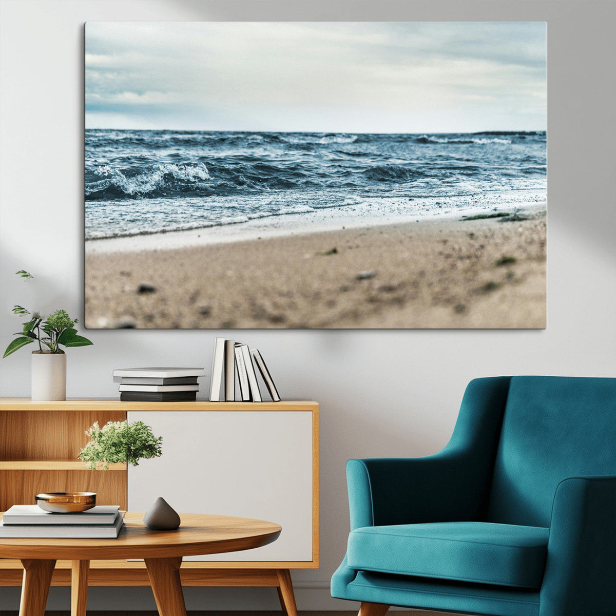 Ocean Wall Art Canvas Print – Framed Moody Seascape Coastal