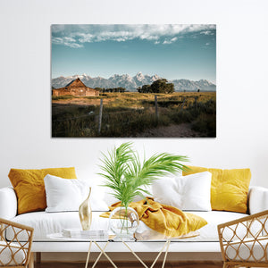 Rustic Farmhouse Wall Art Canvas Print – Teton Range Mormon