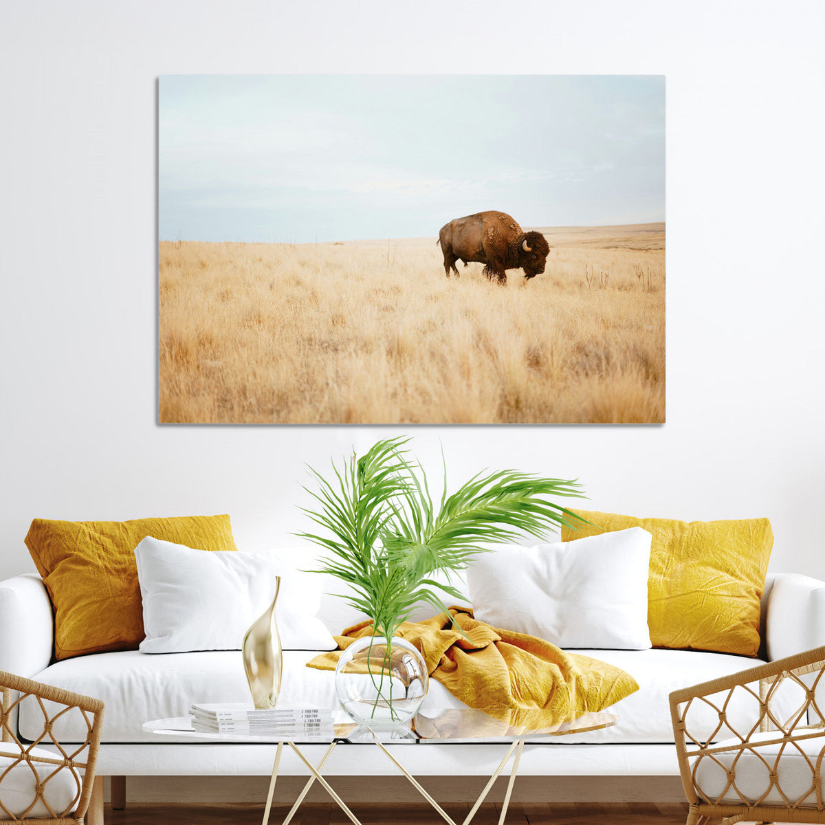 Buffalo Wall Art Canvas Print – Framed Western Wildlife