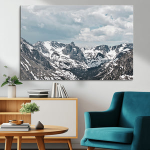 Snowy Peaks Wall Art Canvas Print – Alpine Wilderness