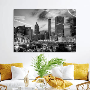 Black and White Atlanta Wall Art Canvas Print