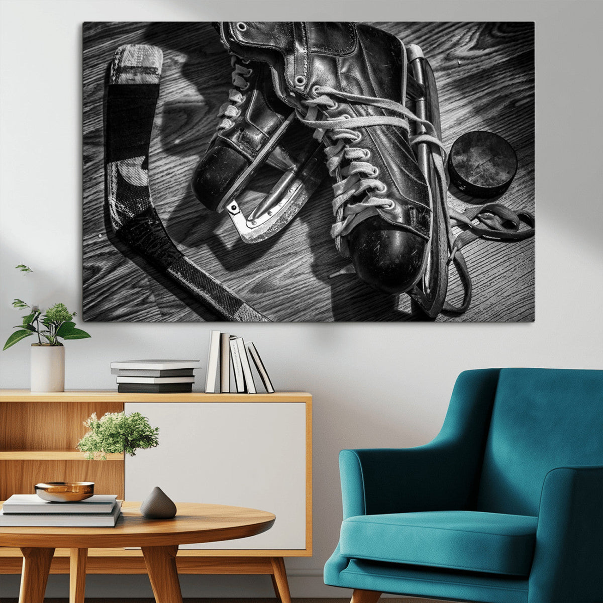 Old Pair of Mens Skates Wall Art Canvas, Men Skates Wall Art