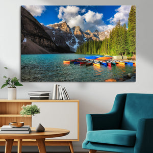 Moraine Lake 3-Panel Wall Art, Majestic Mountain and Lake