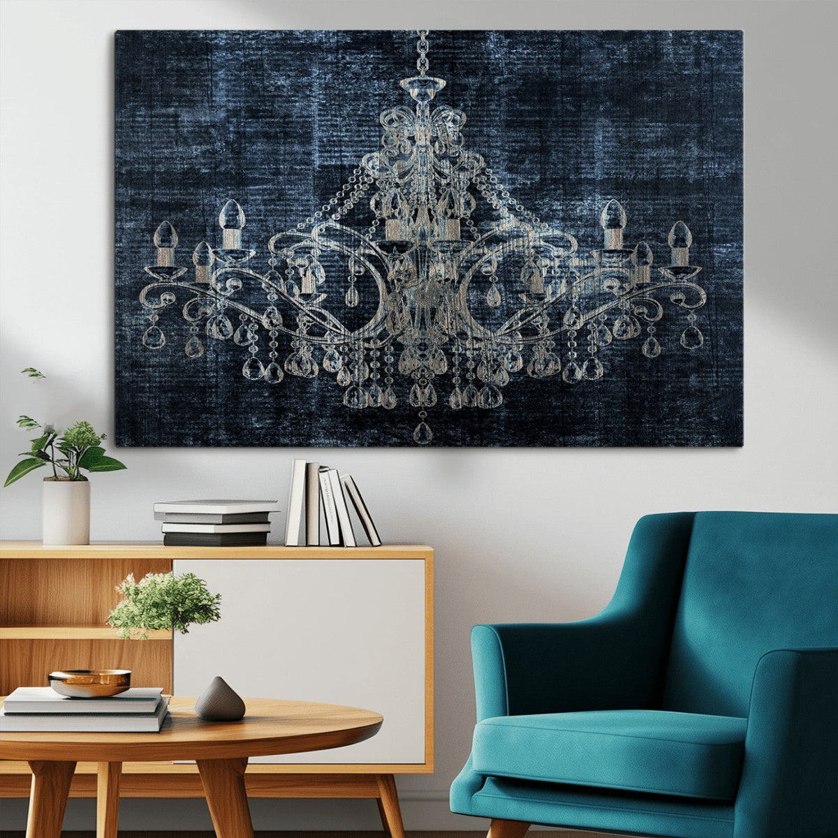 Dark Chandelier Wall Art Canvas Print