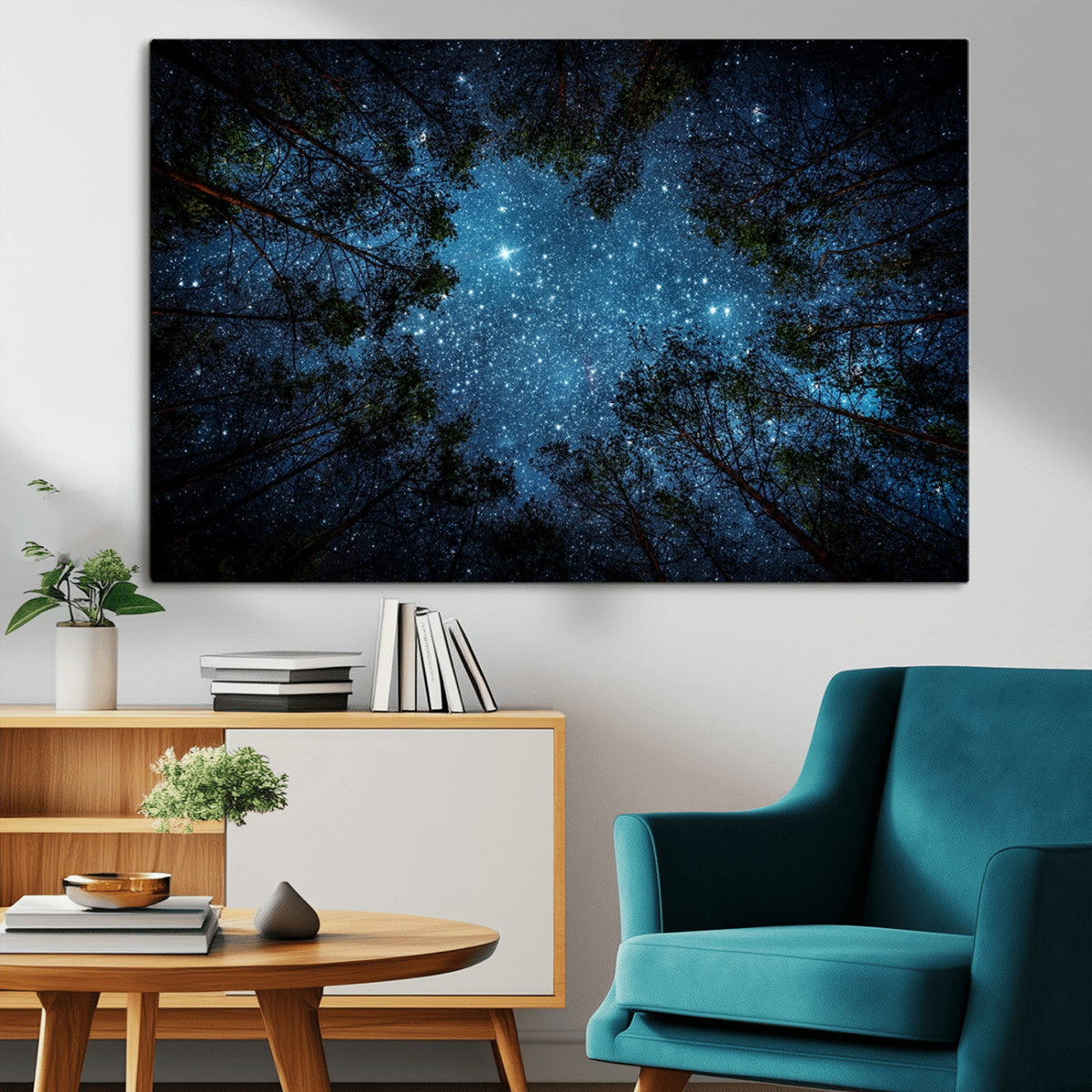 Forest and Stars Wall Art Canvas Print