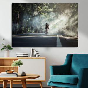 Cycling Road Bike in the Morning, Cycling Road Bike Canvas