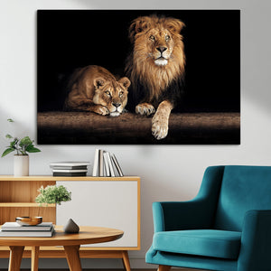 Lion Canvas Wall Art – Majestic Animal Print Artwork for