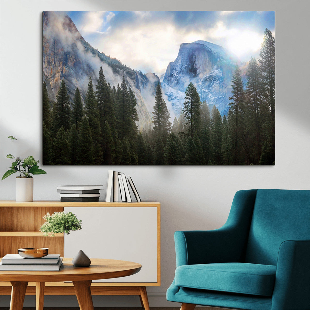 Half Dome Yosemite Calinia Wall Art Canvas Print El Capitan