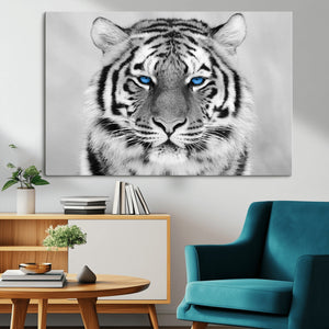 Black and White Tiger Wall Art Animal Canvas Print