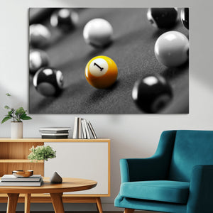 Wall Art Pool Table and Balls Canvas Print