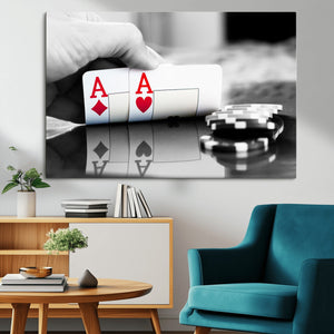 Aces Poker Art Poker Game Wall Art Canvas Print