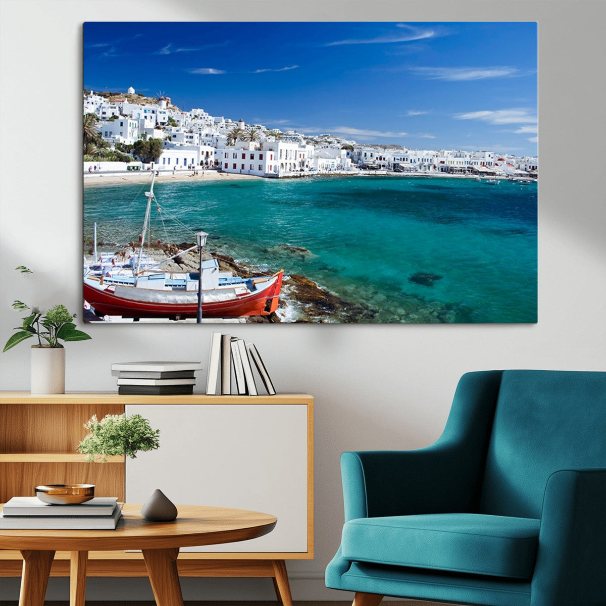 Santorini Wall Art Canvas Print