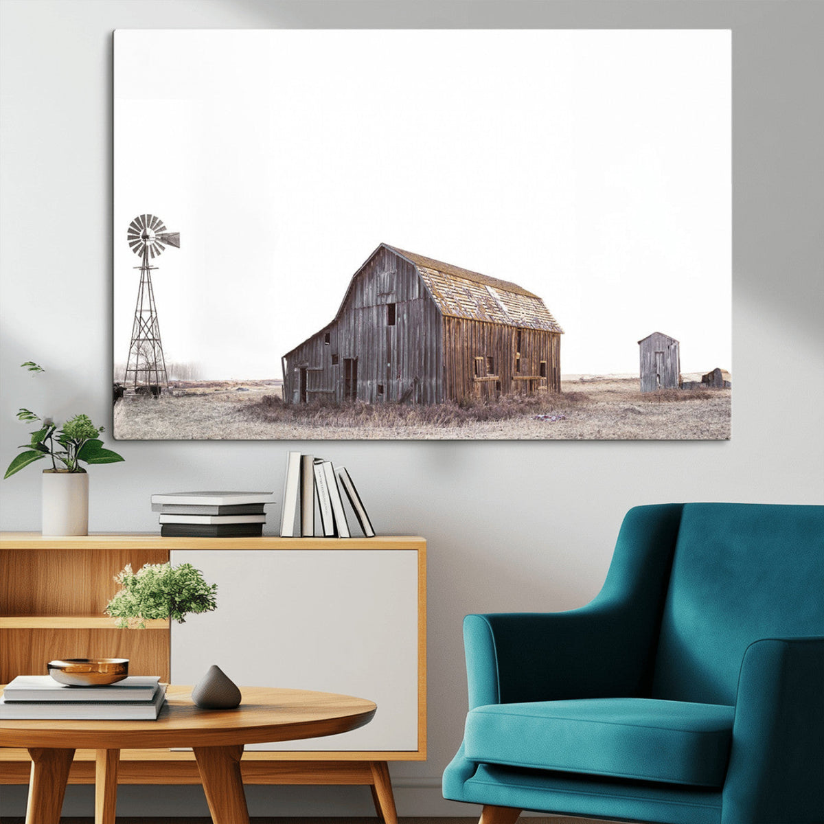 Set of 3 Rustic Farmhouse Wall Art Prints – Country Barn,