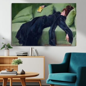 Decadent Girl by Ramon Casas Wall Art Canvas Print, Framed